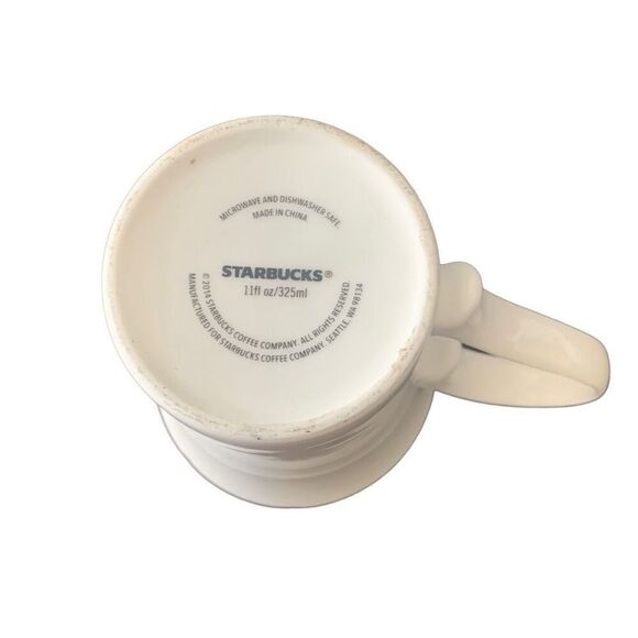 Pre Owned Starbucks 2014 Curves Gold Scroll Diamond Cup Coffee Tea Mug Unique - Picture 9 of 11